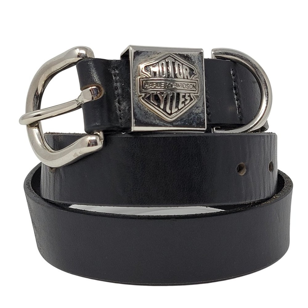 Harley Davidson Double Trouble Belt Bar and Shield Medallion, Size Large